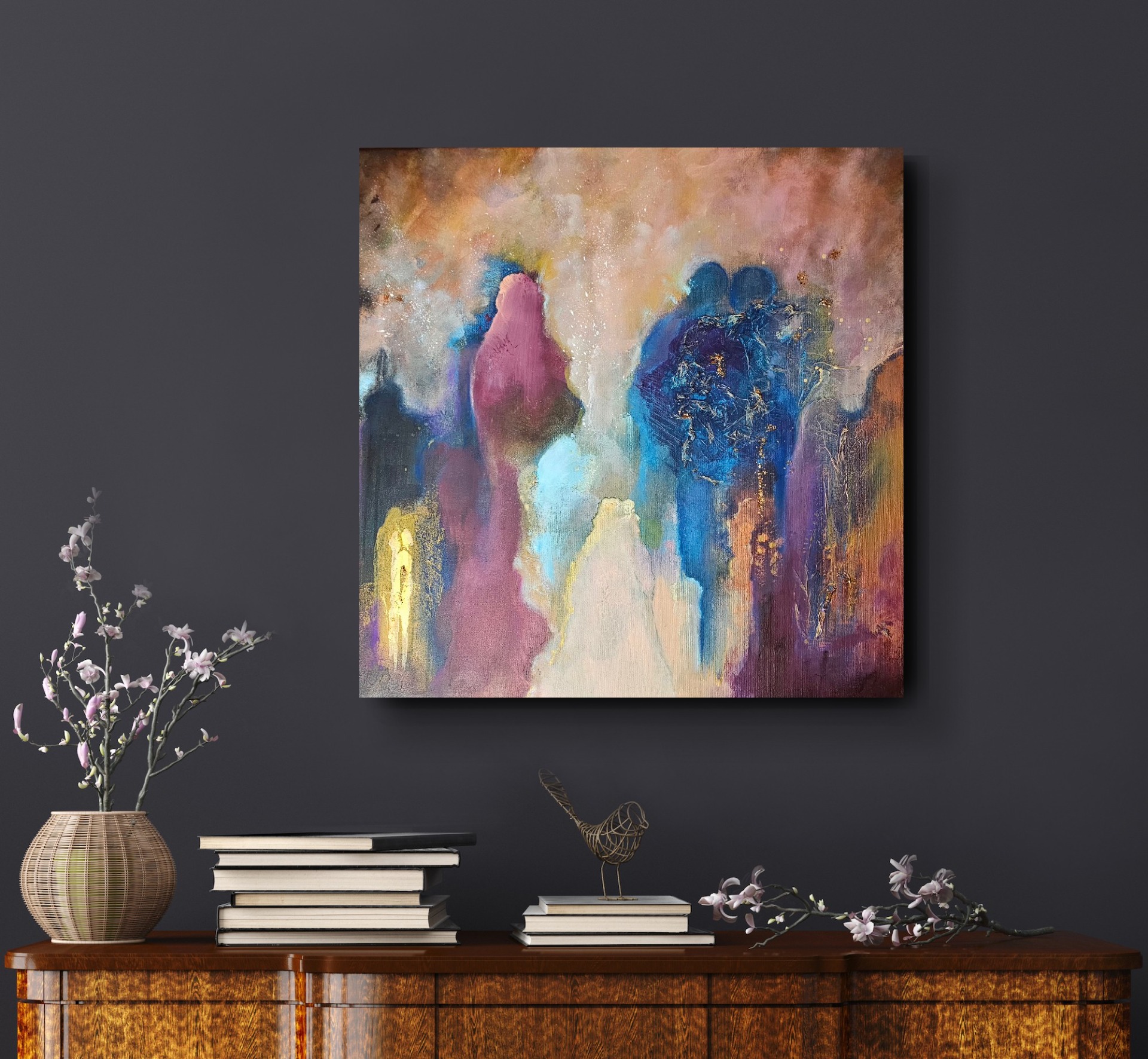 "Sammen uten å gi slipp på meg" 70×70 Kr 3500,-